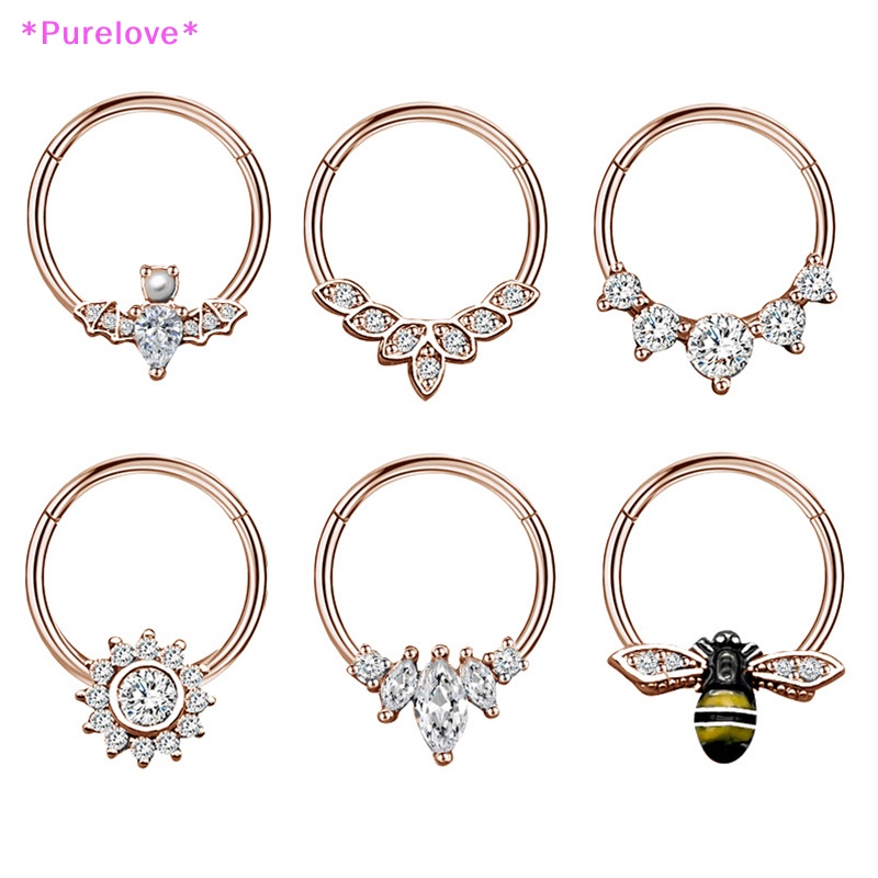 Khuyên Mũi Bằng Thép Không Gỉ 316L Hình Con Ong Đính Đá Pha Lê 4 Màu Tùy Chọn Mới