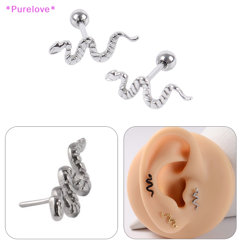 Khuyên Tai / Môi / Tai / Cơ Thể Hình Rắn Bằng Titan Độc Đáo Mới