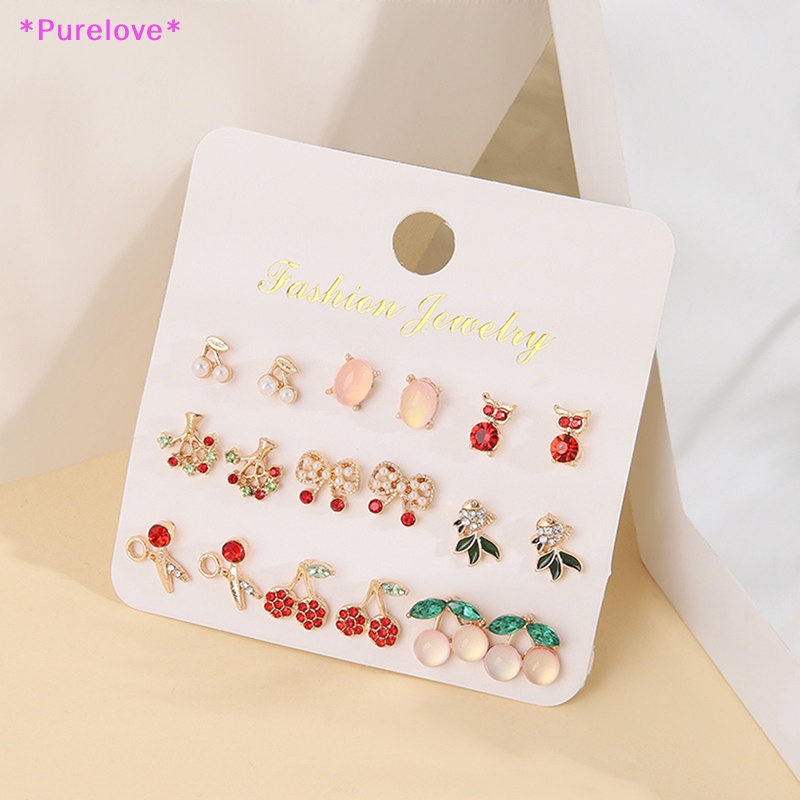 Set 12 Đôi Bông Tai Đính Ngọc Trai Giả Thanh Lịch Cho Nữ Mới