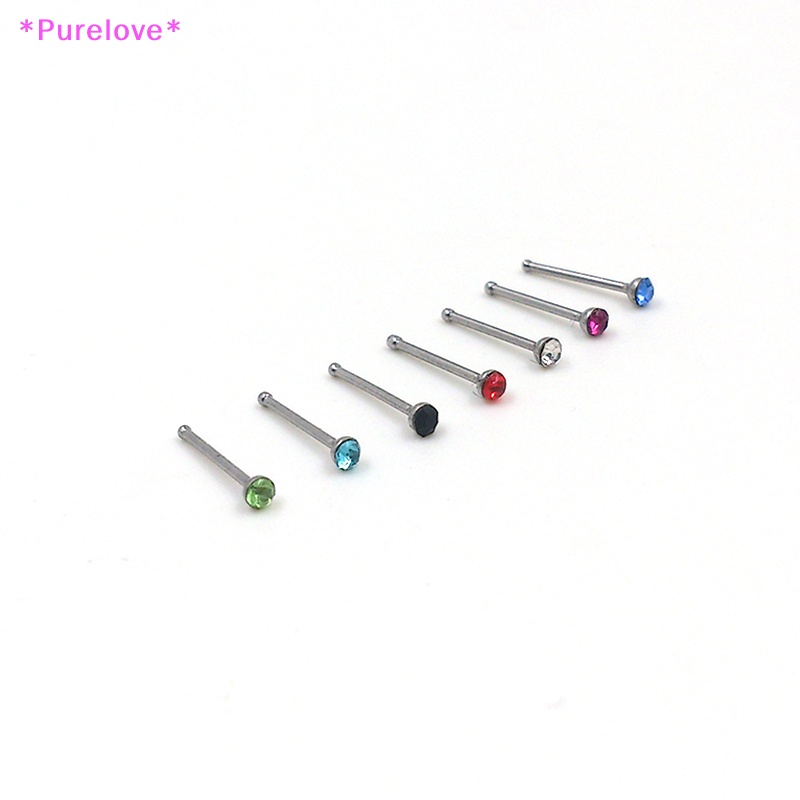 Set 60 Khuyên Mũi Thép Không Gỉ Đính Đá Cá Tính Thời Trang Mới