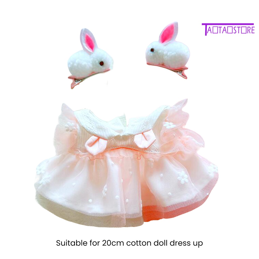 Búp Bê Vải Mềm Bắt Mắt Hình Thỏ Đáng Yêu 20cm Kèm Kẹp Tóc