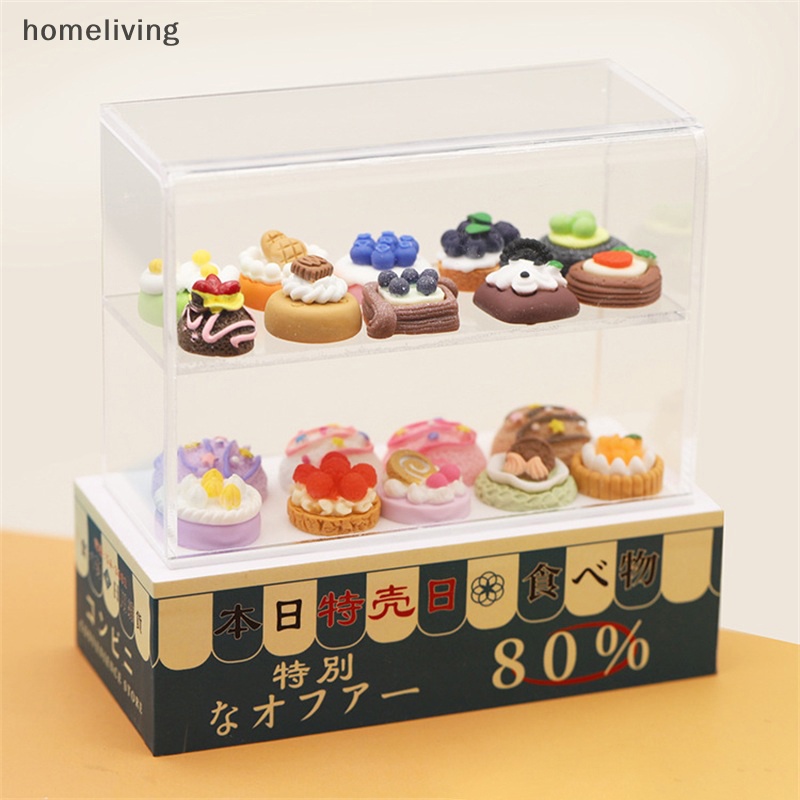 1 Mô Hình Tủ Trưng Bày Bánh Tráng Miệng Tỉ Lệ 1: 12 Trang Trí Nhà Búp Bê