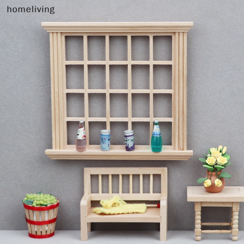 Khung Cửa Sổ Vuông 20 Pane Mini Trang Trí Nhà Búp Bê Tỉ Lệ 1: 12