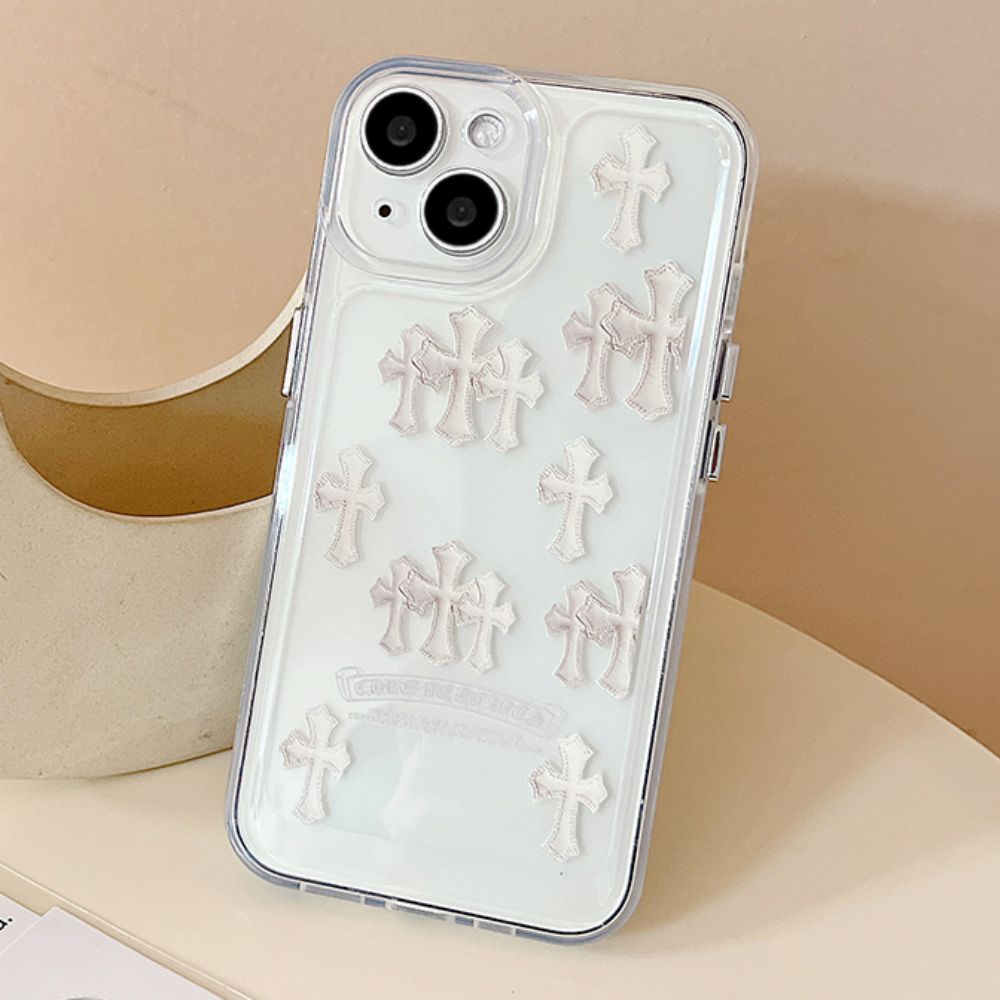 Ốp Điện Thoại TPU Mềm Trong Suốt Chống Sốc In Chữ Thập Thời Trang Cho IPhone 14 13 12 11 Pro Max X XR 8 7 Plus