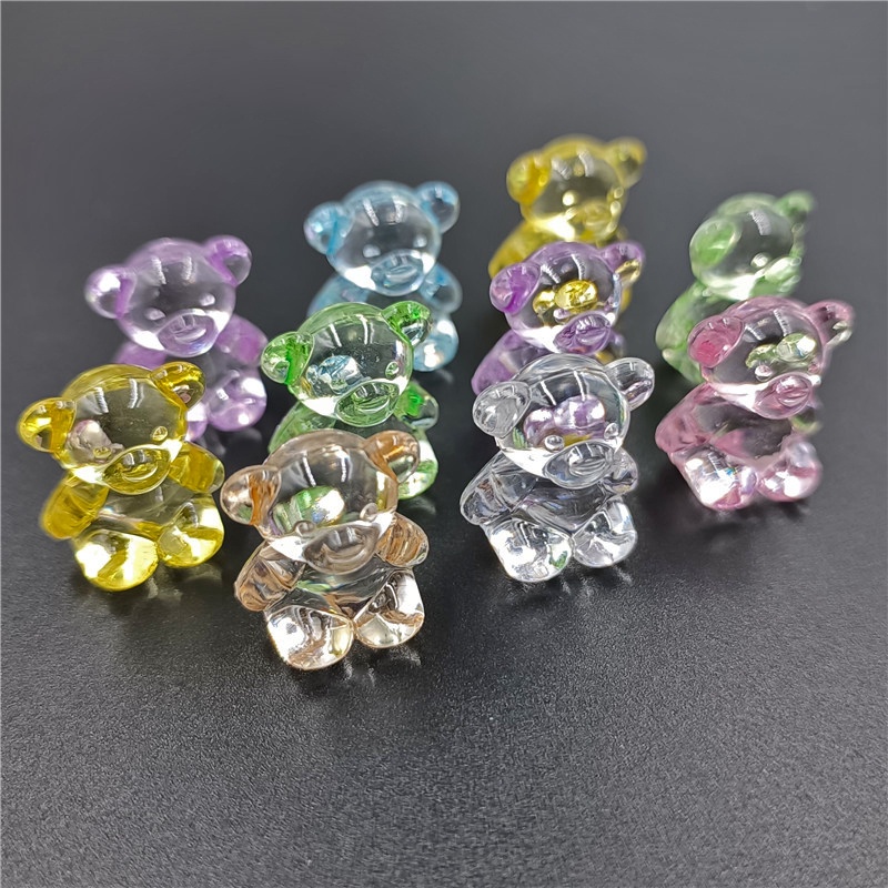 Phát hiện tự làm 10 cái trong suốt để làm đồ trang sức gấu thỏ hạt arcylic vòng cổ vòng tay bán buôn mặt dây chuyền