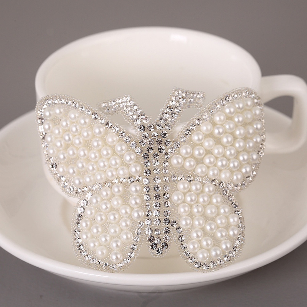 Miếng Dán Trang Trí Quần Áo Hình Bướm Bằng Đá Quý DIY