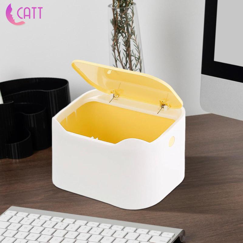 Thùng Rác Nhỏ Để Bàn Dạng Nhấn Sắp Xếp Gọn Gàng Cho Nhà Tắm