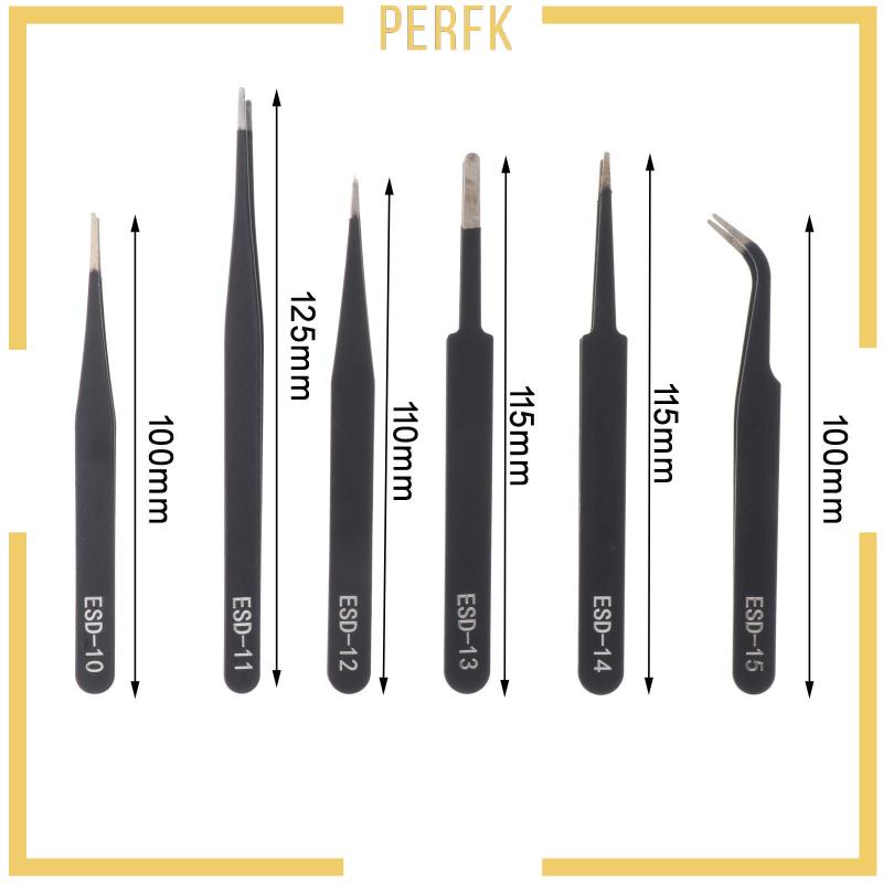 Set 6 Nhíp Gắp Bằng Thép Không Gỉ Chuyên Dụng Cho Thợ Sửa Chữa Điện