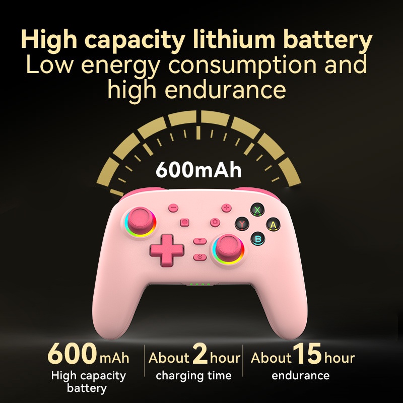 Tay Cầm Chơi Game Không Dây 3 Chế Độ Đèn RGB One Nhấp Nháy Cho PS4 / Switch / PC / Máy Tính