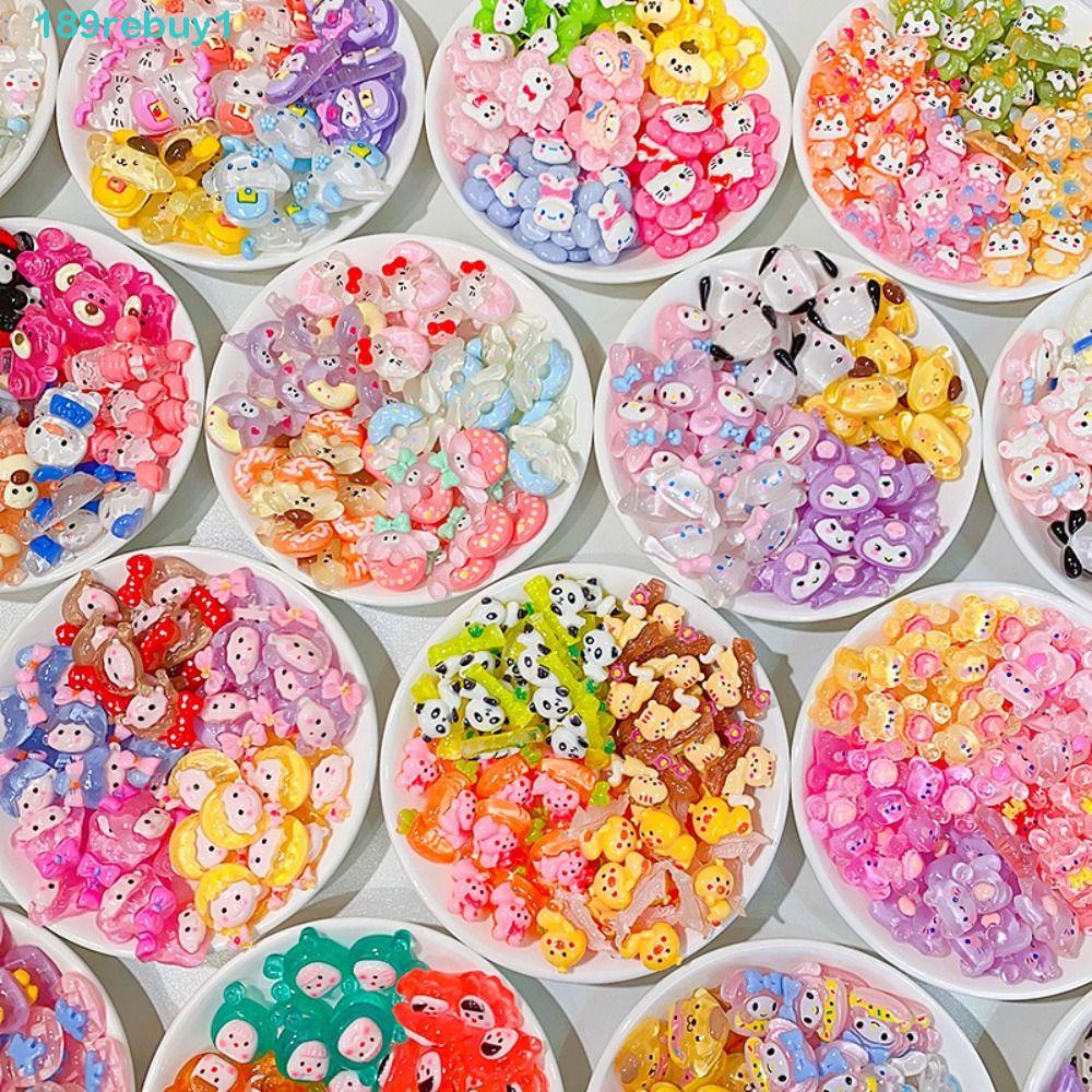 Bộ 10 Miếng Dán Resin Mini Diy Họa Tiết My Melody Dễ Thương Để Làm Trang Sức