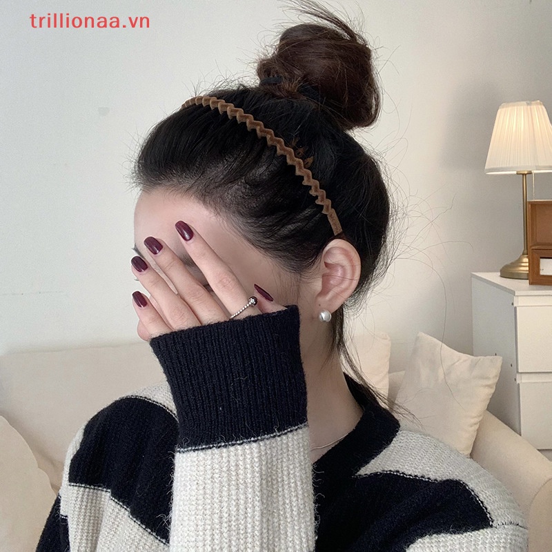 Băng Đô Cài Tóc Màu Trơn Có Răng Chống Trượt Thời Trang Cho Nữ