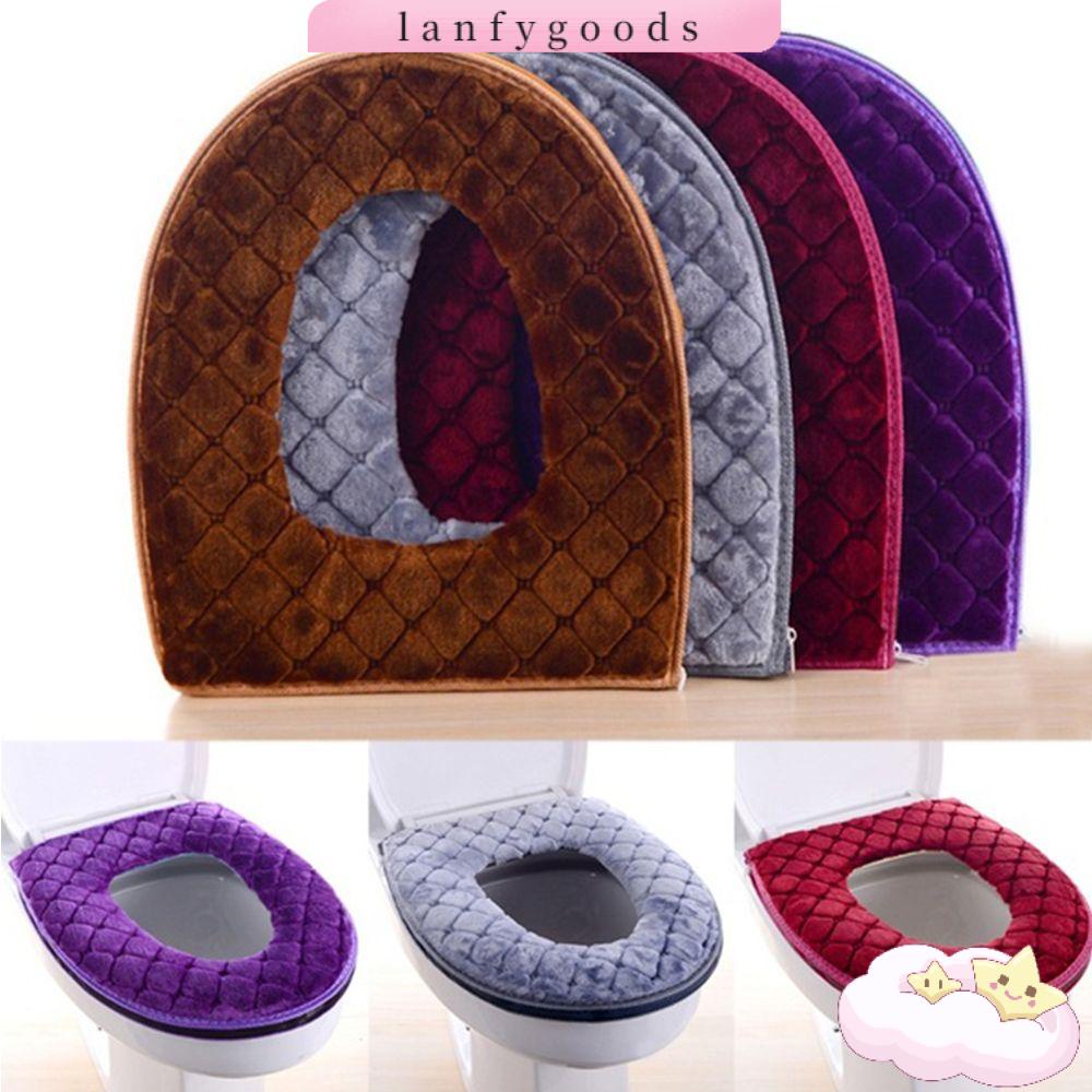 Vỏ Bọc Bệ Ngồi Toilet Bằng Vải Nhung San Hô Thoải Mái Tiêu Chuẩn Trang Trí