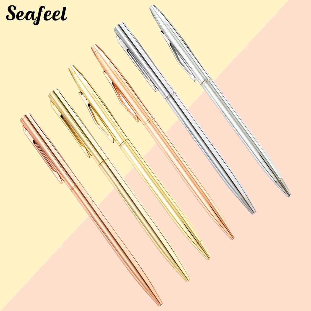 Bút Bi Mực Đen Ngòi Kim Loại Tiện Dụng Cho Văn Phòng