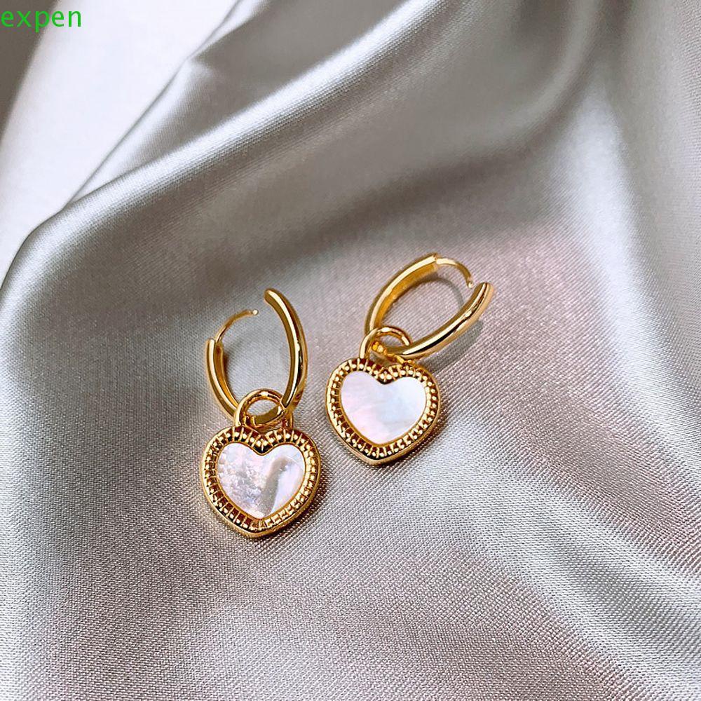 EXPEN Khuyên Tai Hình Trái Tim Hai Mặt Thanh Lịch Dễ Thương Thời Trang Cho Bạn Gái