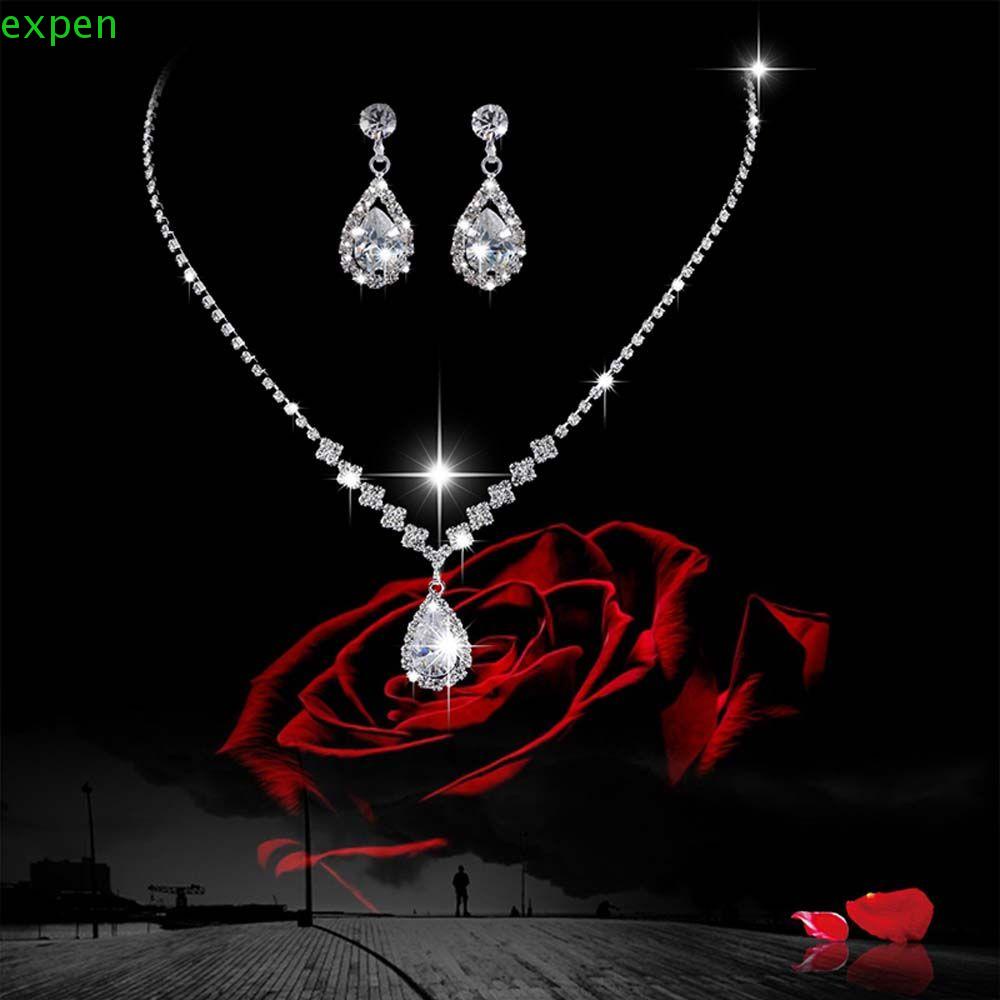 EXPEN Bông Tai Đính Đá Sang Trọng Cho Nữ