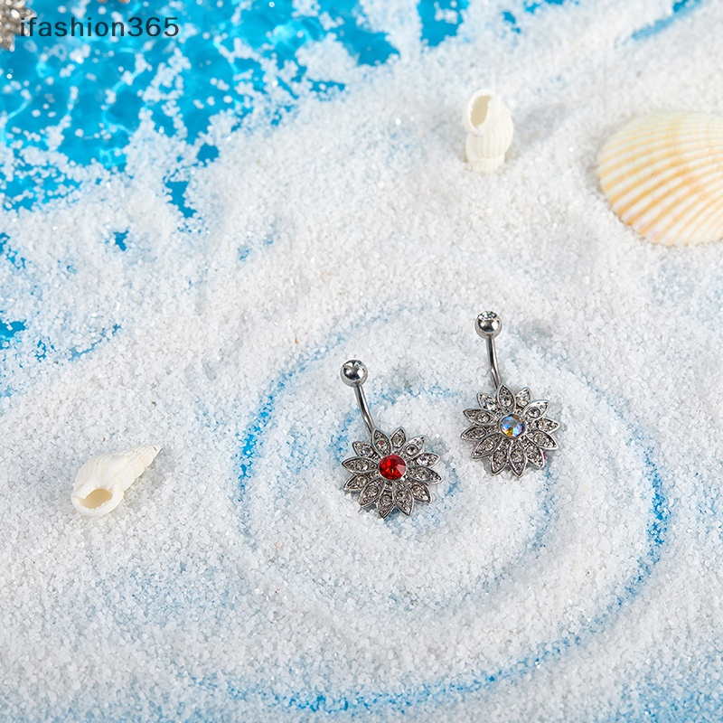 Khuyên Rốn Hình Hoa Đính Đá Pha Lê Thời Trang Cho Nữ ifashion365