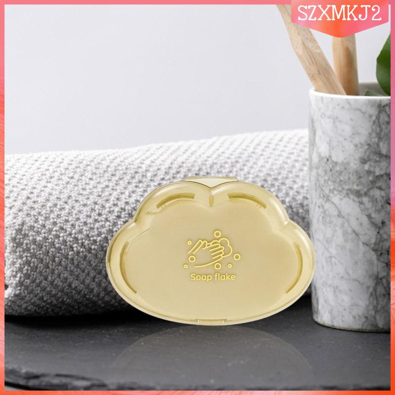 Bộ 50 Miếng Xà Phòng Giấy Hình Đám Mây Có Thể Hòa Tan Kèm Hộp Đựng Cho Du Lịch