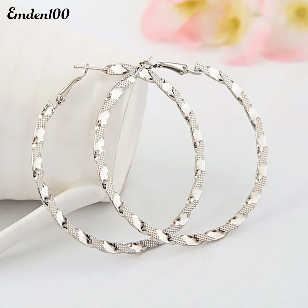 Đôi Khuyên Tai Vòng Tròn Xoắn Thời Trang Cho Nữ