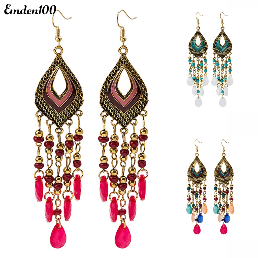 1 Đôi Bông Tai Dáng Dài Phong Cách Trung Hoa