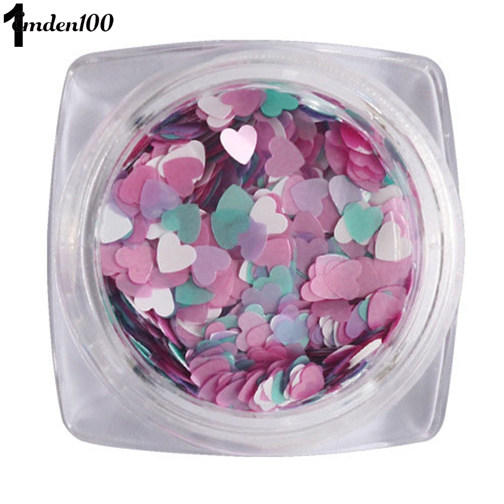 Hộp Hạt Kim Sa Hình Trái Tim Thời Trang Tự Trang Trí Móng Tay