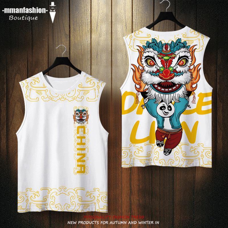 Áo Thun Nam Không Tay In Chữ Xingshi Phong Cách Trung Quốc