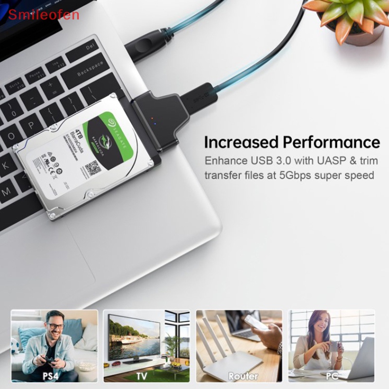 Adapter Chuyển Đổi Ổ Cứng Sata Sang USB 3.0 Sata 22pin Mới