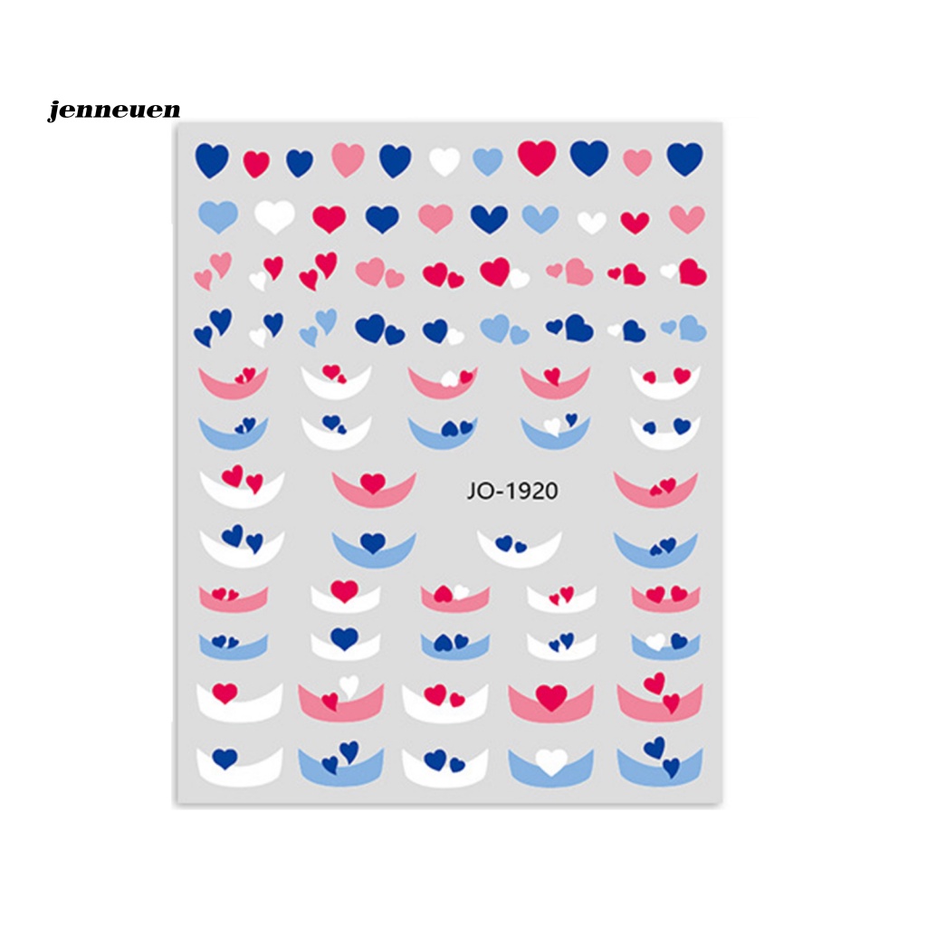 Miếng Dán Chuyển Màu Họa Tiết Trái Tim Trang Trí Móng Tay Nghệ Thuật Màu Sắc