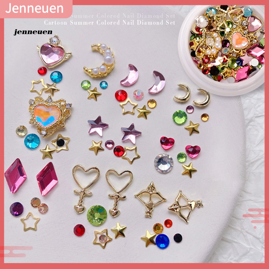 1 Hộp Phụ Kiện Trang Trí Móng Tay Hình Thủy Thủ Mặt Trăng Lấp Lánh DIY