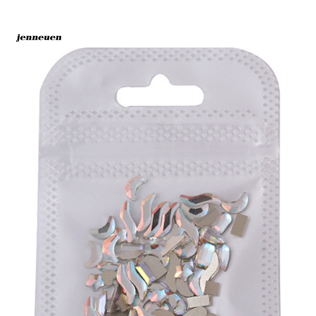 Túi 100 Hạt Cườm Đá Nhiều Hình Dạng Trang Trí Móng Tay Lưng