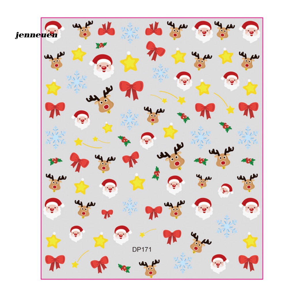 Miếng Dán Móng Tay Chủ Đề Giáng Sinh Hoạt Hình Dễ Sử Dụng