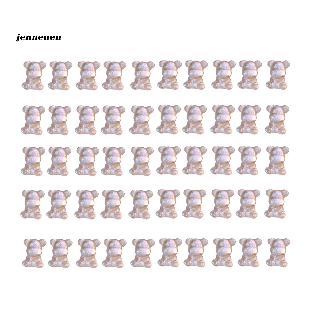 Bộ 50 Phụ Kiện Trang Trí Móng Tay Hình Gấu Hoạt Hình Dễ Thương