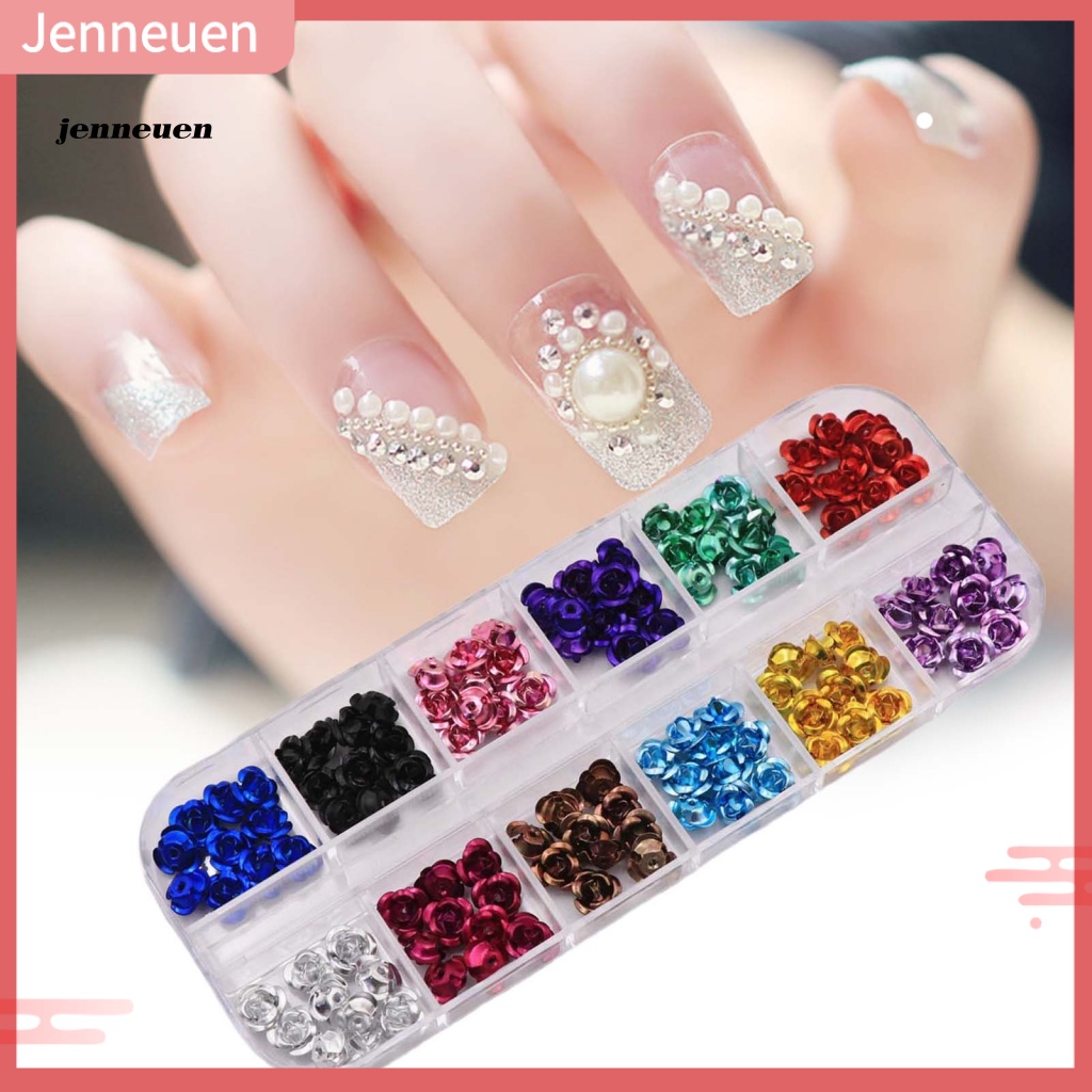 1 Hộp Đinh Tán Hình Hoa Hồng Sống Động Chống Oxy Hóa Trang Trí Móng Tay