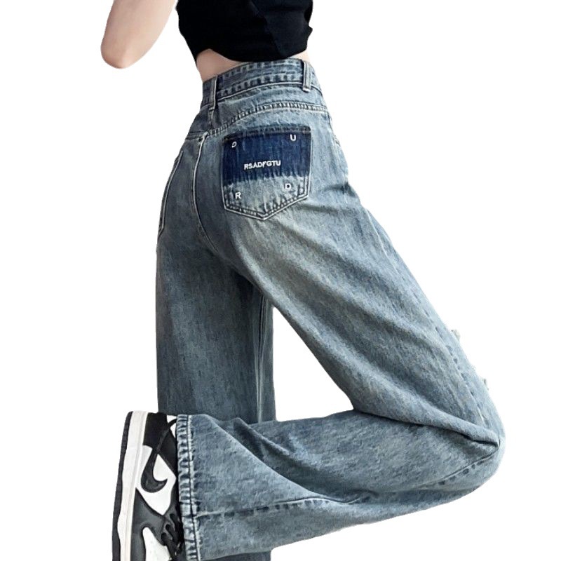 TINGTIAN quần_ống_rộng quần  nữ jean American vintage jeans 2023 NEW Jl1555