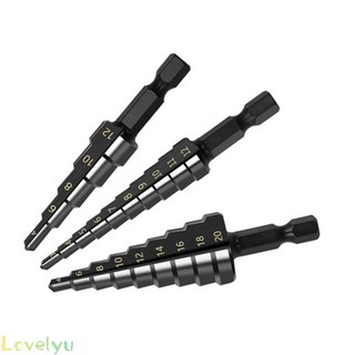 ⭐LOVE⭐ Step Drill Bit 3pcs Black Multiple Sizes Workshop Equipment Power Tools