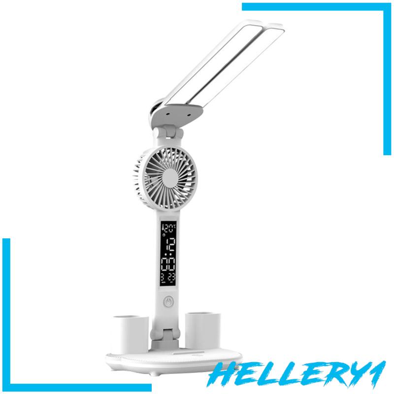 Đèn LED Để Bàn 3 Mức Độ Sáng Có Thể Gập Lại Kèm Quạt Tiện Dụng Trang Trí Nhà Cửa / Văn Phòng