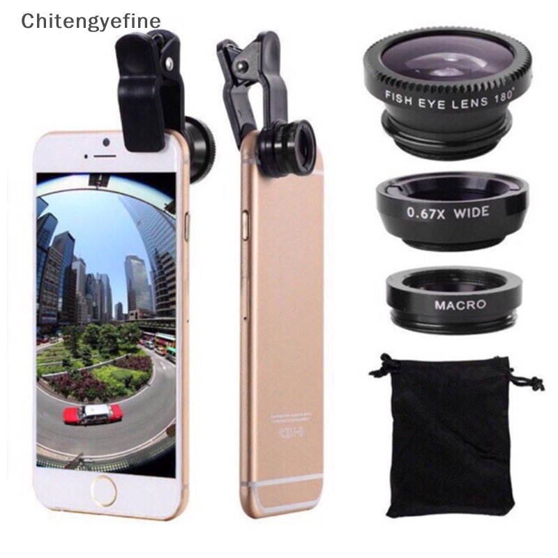 Bộ Lens Mắt Cá 3 Trong 1 Cho Điện Thoại Thông Minh, Ống Kính Fisheye Và Kẹp Macro | BigBuy360 - bigbuy360.vn