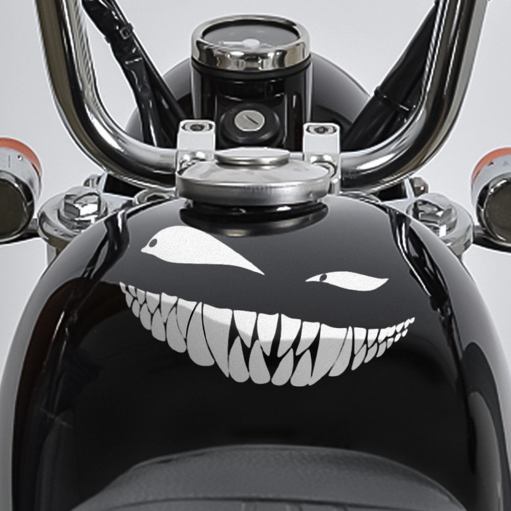 Miếng Dán Phản Quang In Chữ Demon Bad Smile Vui Nhộn Chống Thấm Nước Trang Trí Thân Xe Hơi / Xe Máy