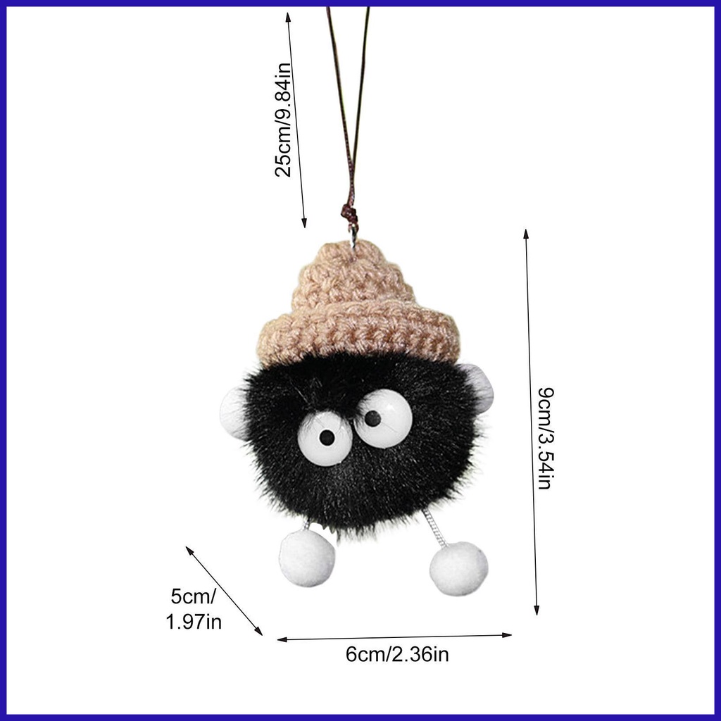 Búp Bê Hoạt Hình Nhồi Bông Mềm Mại Trang Trí Gương Chiếu Hậu Xe Hơi