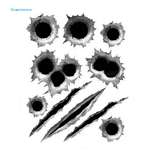 Sticker 3D Hình Lỗ Chụp Xe Hơi / Mũ Bảo Hiểm Vui Nhộn Chống Thấm Nước