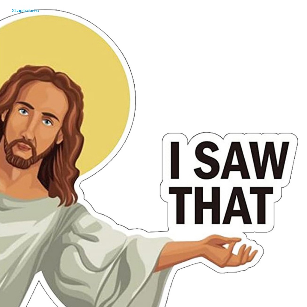 [Xiapistore] Set 10 Miếng Dán PET In Chữ I Saw That Vui Nhộn Cho Xe Hơi Ván Trượt