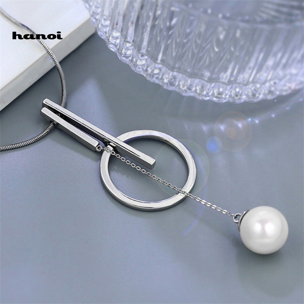 Vòng cổ MặT TròN PhốI HạT NgọC Trai Giả ThờI Trang Cho Nữ