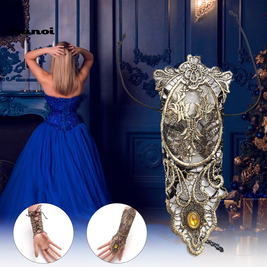 1 Đôi Găng Tay Ren Hoa Xuyên Thấu Nhẹ Nhàng Có Thể Điều Chỉnh Hóa Trang Halloween