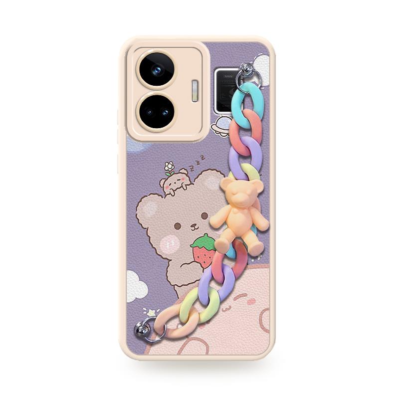Raised lens Solid color Phone Case For OPPO Realme GT NEO5/240W/Realme GT3 cute Cartoon Nordic wind Liquid silicone shell