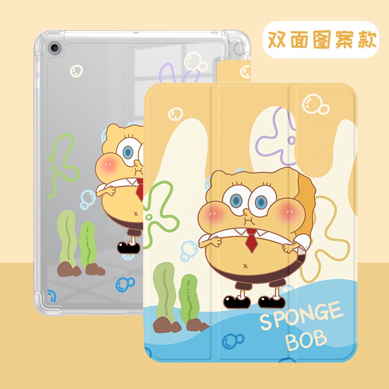 Ốp Máy Tính Bảng Gập Ba Khúc Hình SpongeBob 2021 Pro 11 Air 4 10.9Gen10 2022 2021 Pro11 Air5 / 4 / 3 iPad Gen9 / 8 / 7 10.2 mini 45 iPad