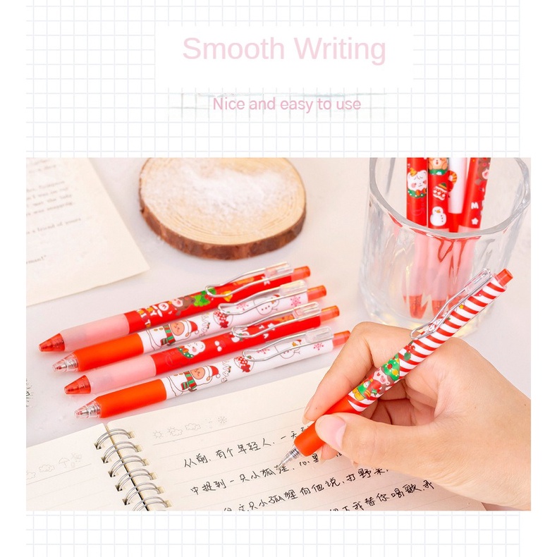 1 Bút Mực Đen Ngòi 0.55MM Họa Tiết Giáng Sinh
