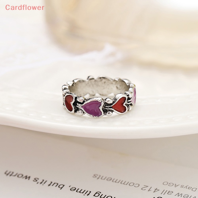 Nhẫn Hợp Kim Bạc Đính Đá Pha Lê Hình Trái Tim Thời Trang Vintage Dành Cho Nữ