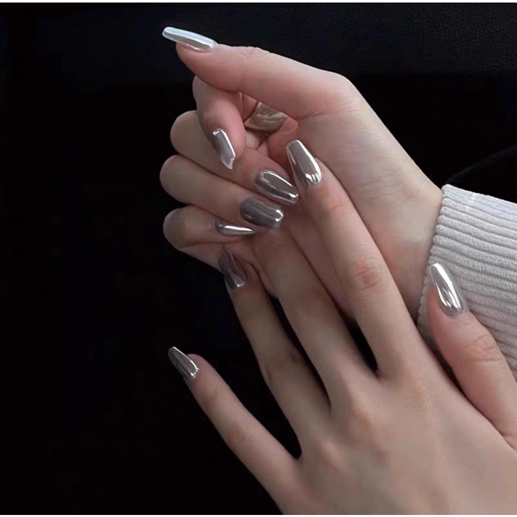 Tráng Gương Trắng Bạc trang trí móng tay nail - manh219