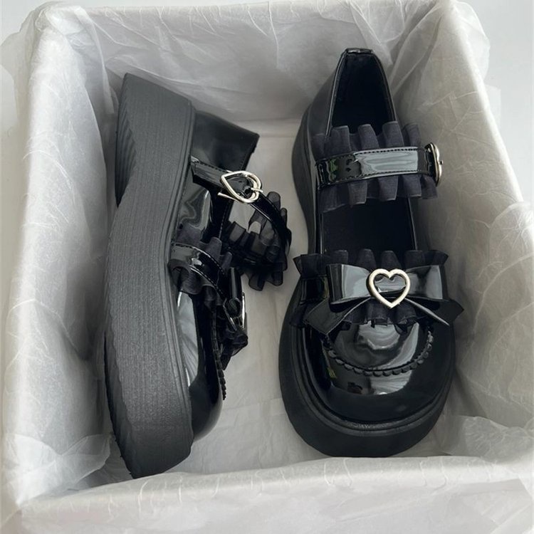 Giày Mary Jane Da Đế Dày Phong Cách Thời Trang Nhật Bản 2023 Dành Cho Nữ