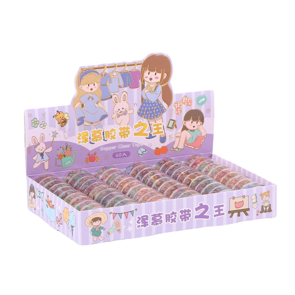 Miếng Dán pet Trong Suốt Họa Tiết Hoạt Hình Dễ Thương diy TZ049