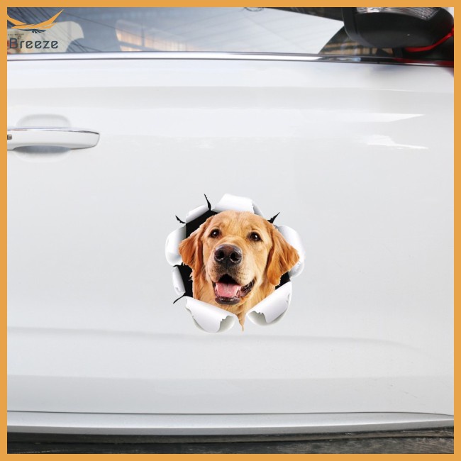 Breeze vui nhộn nhãn dán xe cơ thể chó mèo cún con cào sơn trợ cấp phim hoạt hình mô phỏng cửa thân decal
